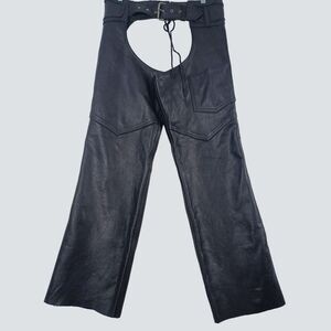 Hudson Biker Braided Leather Chaps Unisex Size Small